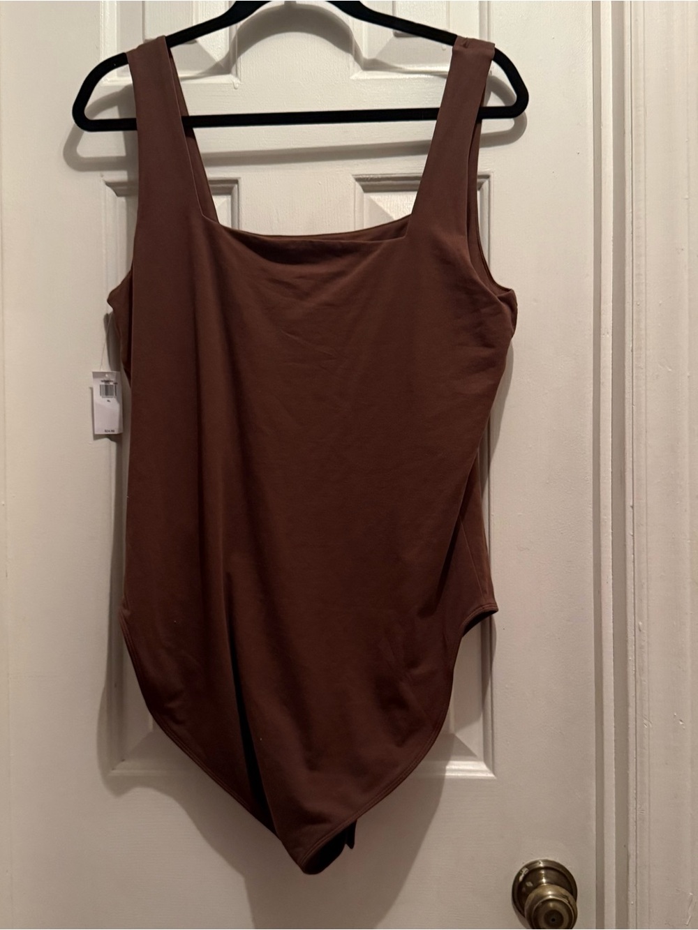 NWT Old Navy Brown Square Neck Bodysuit XL Sleek Stretch Sleeveless Trendy - Picture 2 of 7